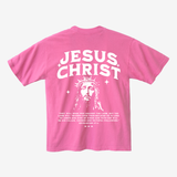 JESUS CHRIST REVELATION 17:14 OVERSIZED TEE - PINK CARNATION