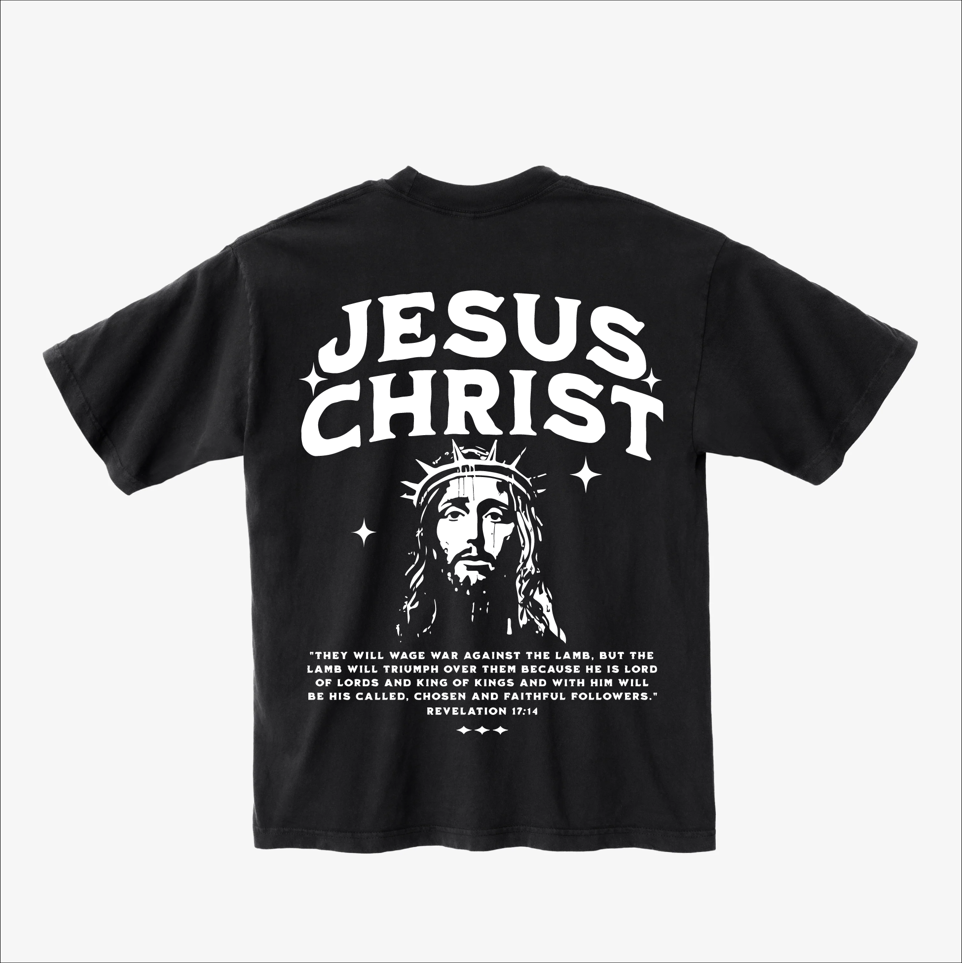 JESUS CHRIST REVELATION 17:14 OVERSIZED TEE - BLACK – ONLY ONE KING